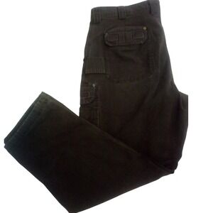 Duluth Trading Co Mens Flex Fire Hose Cargo Work Pants Brown 40x32 Relaxed Fit